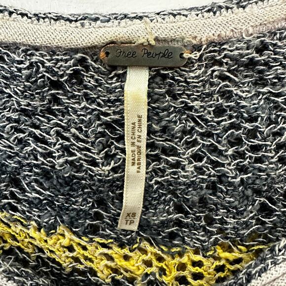 Free People Top Open Knit Split Back  Life's A Beach Womens‎ XS Casual Relaxed - Picture 3 of 7